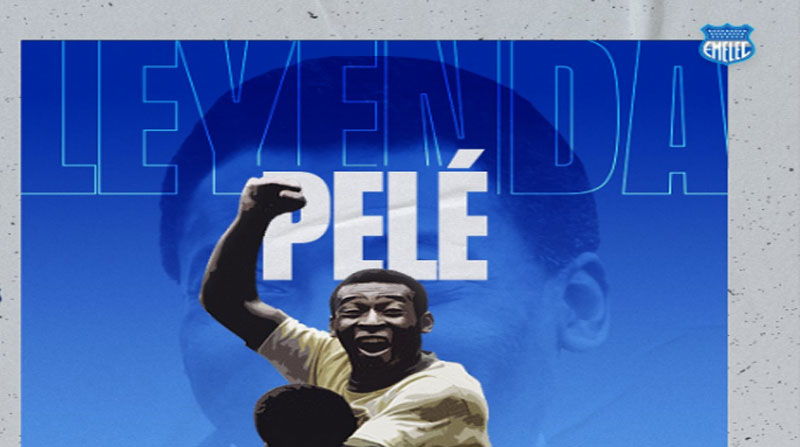 Imagen publicada por Emelec ante el fallecimiento de Pelé, el 29 de diciembre del 2022. Los eléctricos jugaron ante el Santos del 'Rey' Pelé en 1959. Foto: @CSEmelec