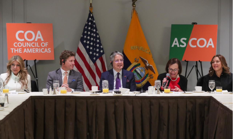 Guillermo Lasso se reunió este lunes 19 de diciembre del 2022 con empresarios de EE.UU. en Washington DC. Foto: Cortesía.