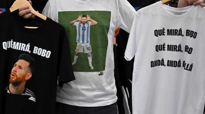 La polémica frase de Lionel Messi ahora está presente en productos como camisetas y tazas. Foto: Internet