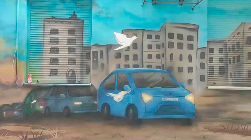 El arte plasmado en las paredes de Ucrania son un reflejo de la guerra. Foto: EFE
