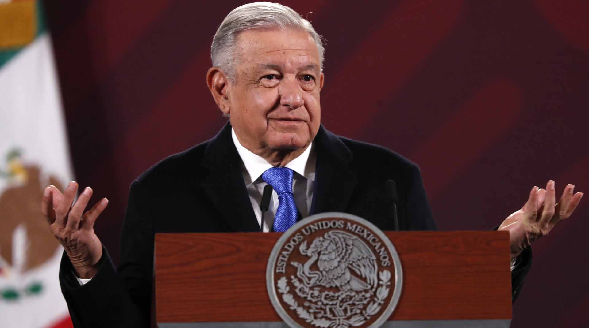 El presidente de México, Andrés Manuel López Obrador dijo este martes, 17 de enero de 2023, no conocer la petición de ayuda del narcotráficante Joaquín 'El Chapo' Guzmán. Foto: EFE