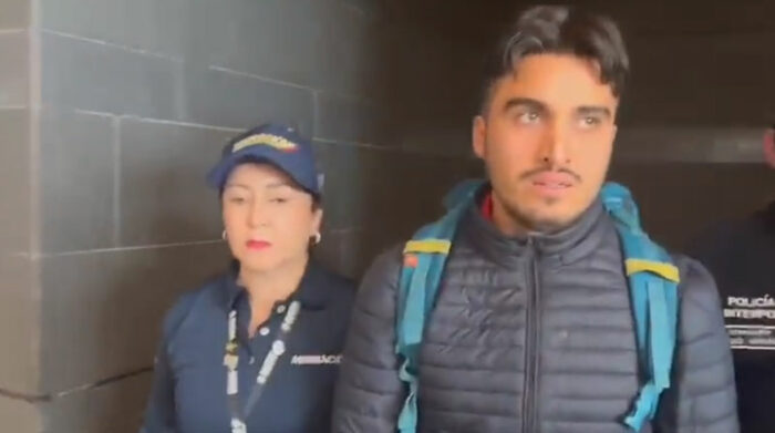 Germán Cáceres fue detenido en Colombia y es investigado como sospechoso del femicidio de su esposa, María Belén Bernal. Foto: Twitter Ministerio del Interior