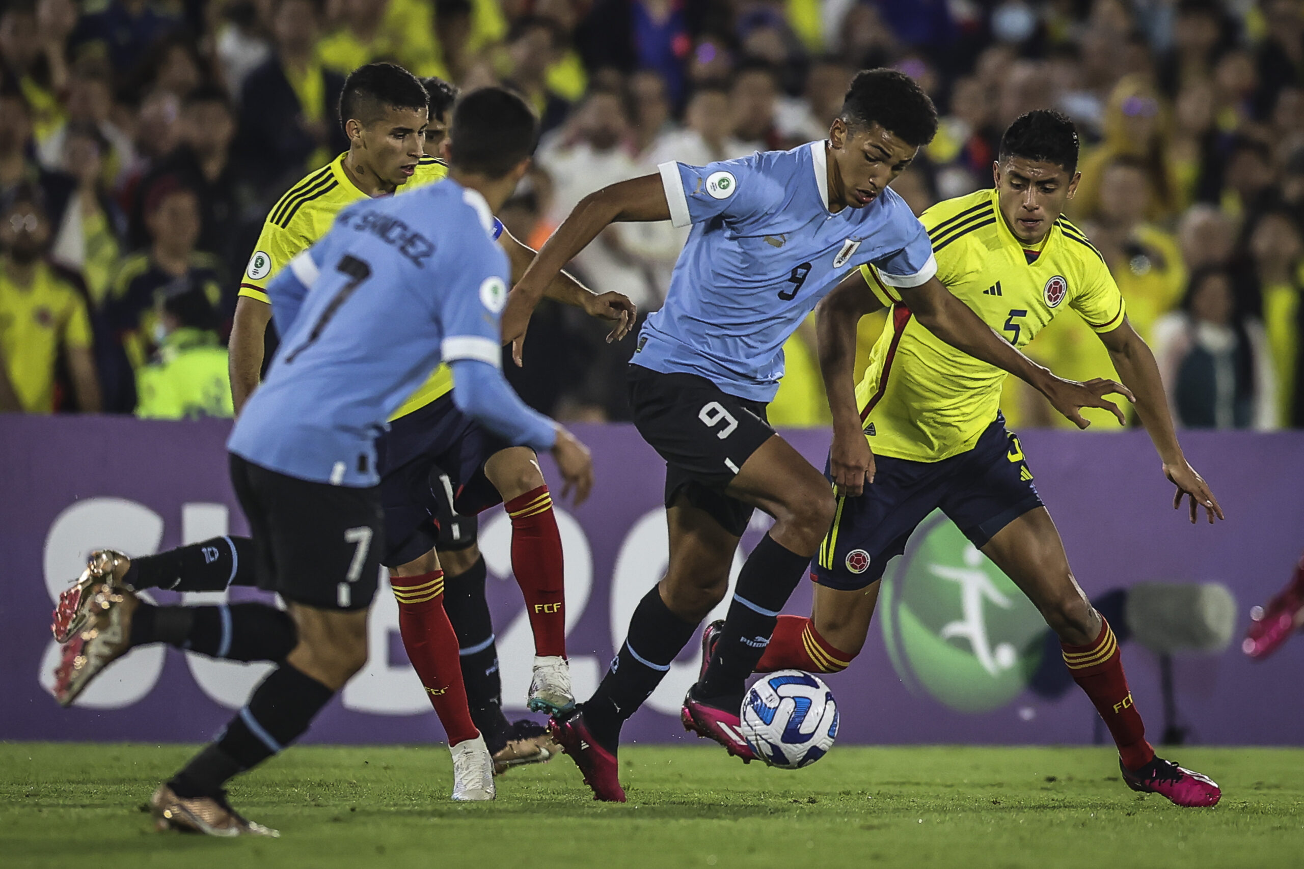 Uruguay derrotó a Colombia en el Sudamericano Sub-20. Foto: Conmebol