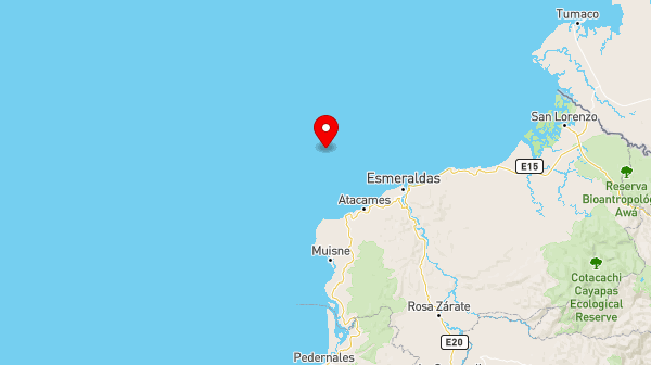 El sismo se reportó a 55 kilómetros de Atacames, en la provincia de Esmeraldas. Foto: Twitter