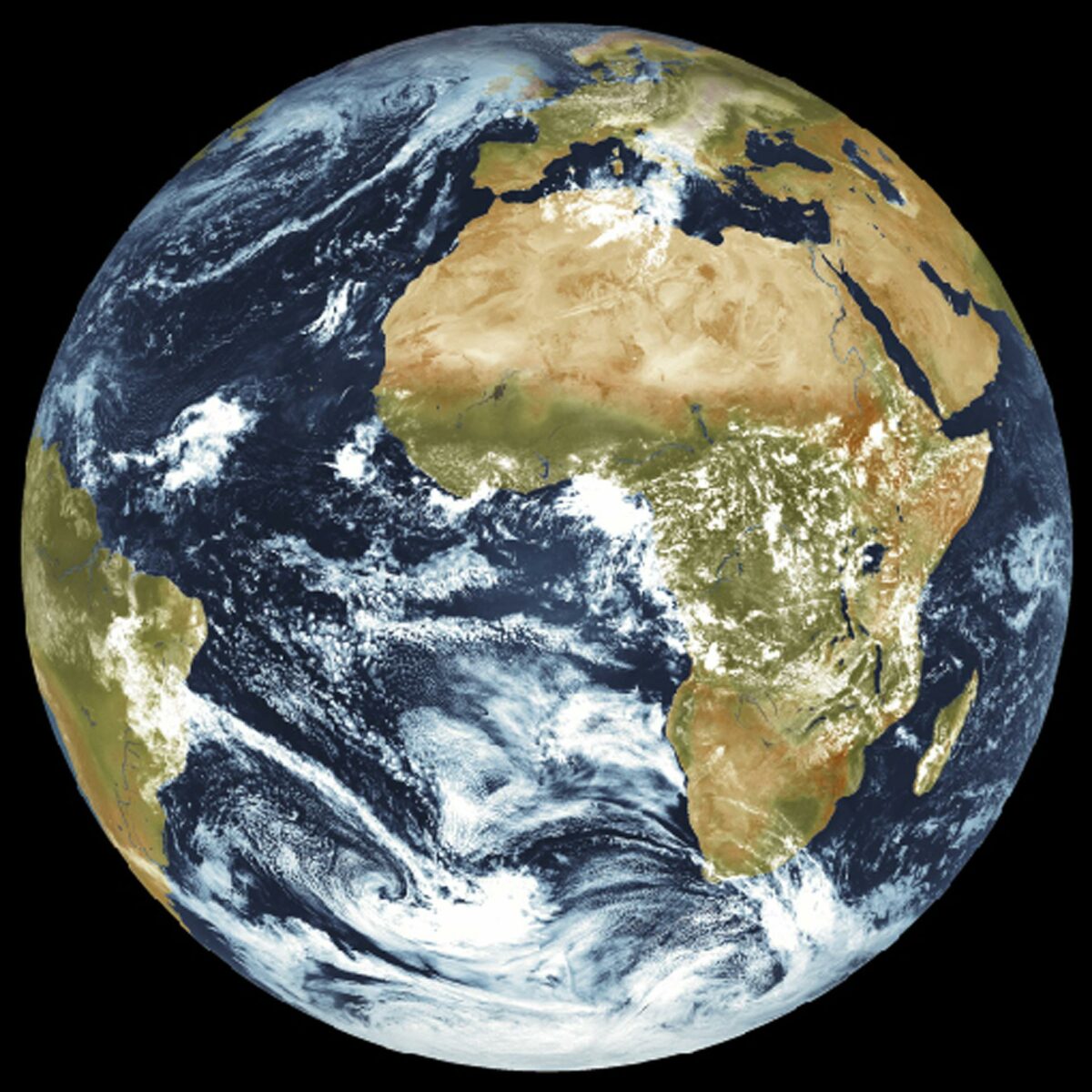 Vista de la Tierra tomada por el satélite Meteosat de Segunda Generación (MSG-1). FOTO: EFE
