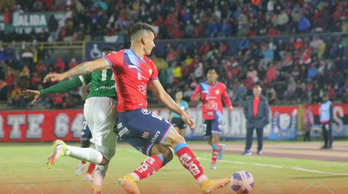 El Nacional goleó 3-0 al Deportivo Cali en el estadio Atahualpa, el 21 de enero del 2023. Foto: @elnacionalec