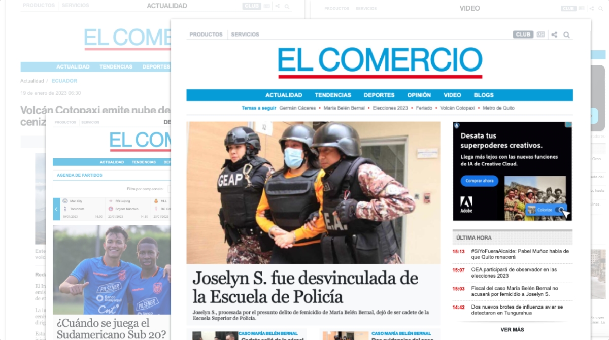 El portal de noticias de diario EL COMERCIO lidera el ranking de medios digitales de Ecuador, segun el listado de SCIMago Media. Foto: Captura de pantalla