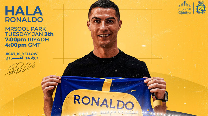 Cristiano Ronaldo será presentado en su nuevo club el 3 de enero del 2022. Foto: @AlNassrFC