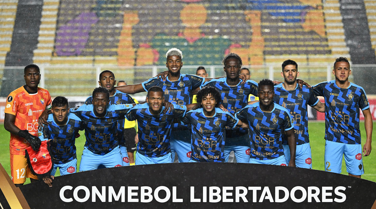 Jugadores de El Nacional que golearon al Nacional Potosí en La Paz, el 8 de febrero del 2023. Foto: @Libertadores