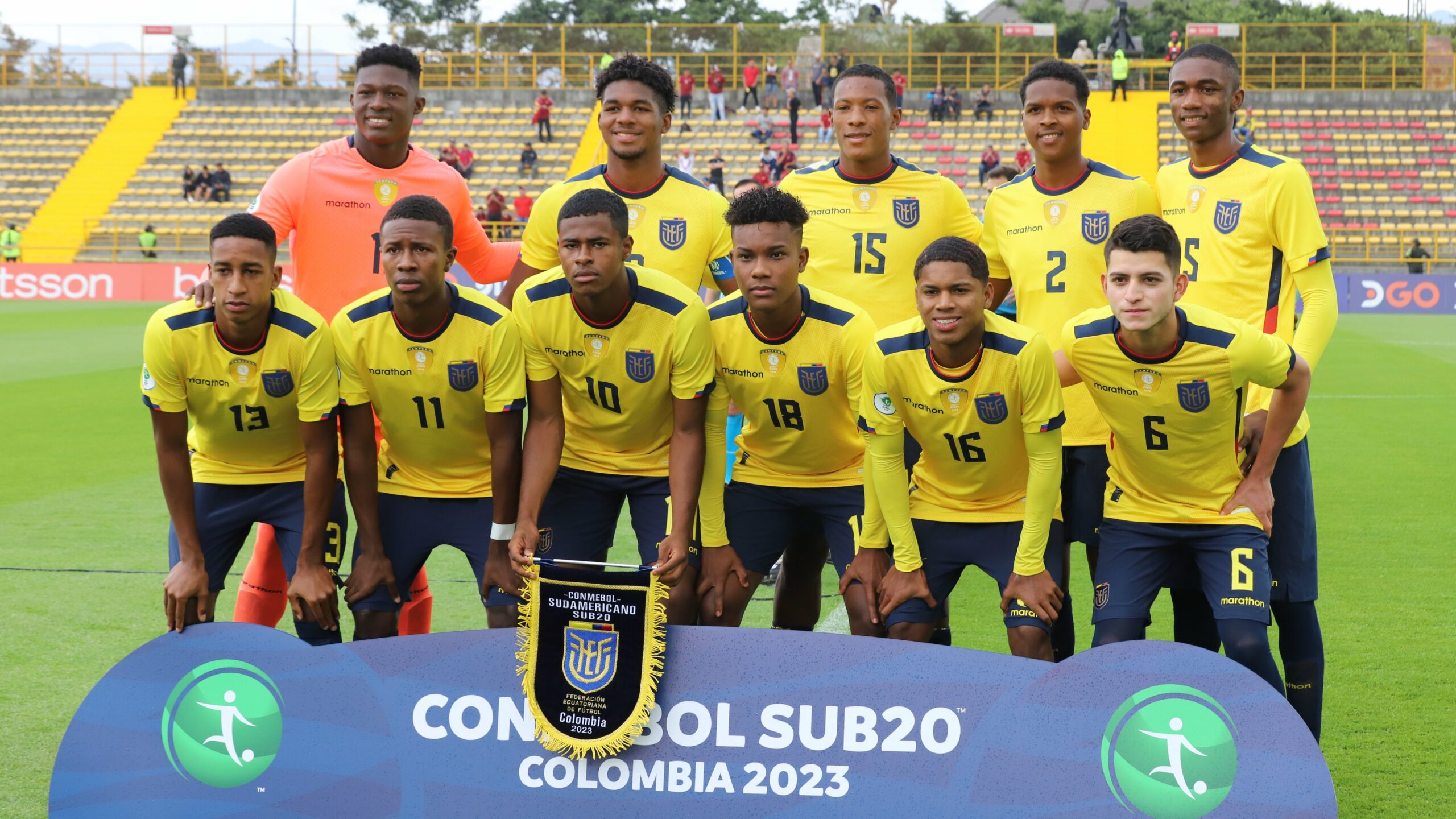 La selección sub-20 de Ecuador, en su juego ante Venezuela. Foto: FEF