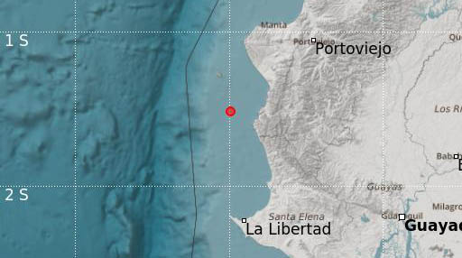 Un sismo se registró en Puerto López, provincia de Manabí, este lunes 27 de febrero. Foto: Twitter