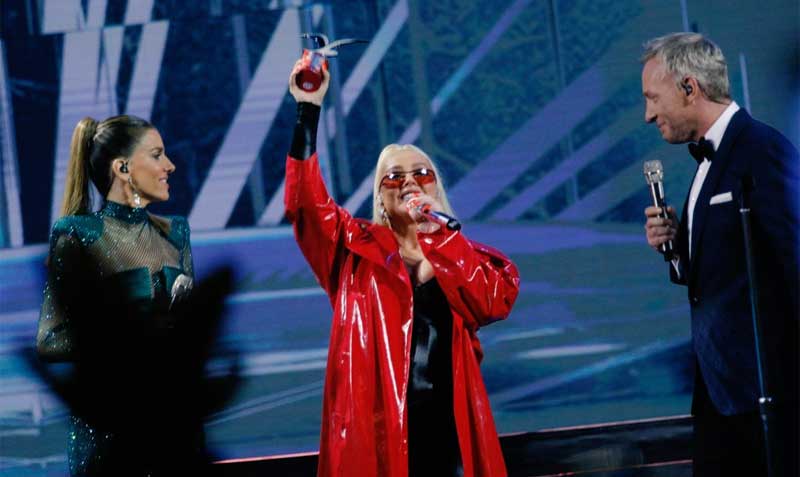 Christina Aguilera deslumbró a la Quinta Vergara y se llevó la gaviota de oro. Foto: Twitter Festival Viña del Mar