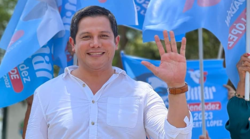 Omar Menéndez, candidato a alcalde de Puerto López, falleció tras un ataque este 4 de febrero de 2023. Foto: Twitter