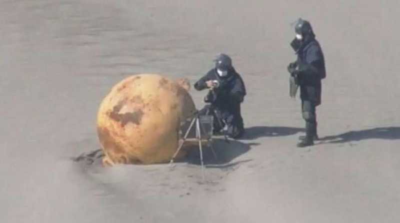 Autoridades de Japón resolvieron el misterio sobre la bola de hierro que apareció en una playa. Foto: Internet