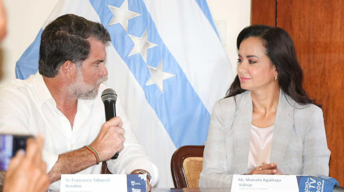 Francesco Tabacchi, representante del Gobierno en el Guayas, se reunió con las autoridades electas de Guayaquil y la provincia. Foto Cortesía.