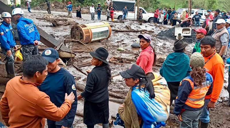 En la provincia de Chimborazo un aluvión dejó cuatro fallecidos. Foto: Secretaría de Riesgos