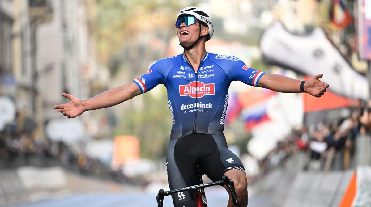Mathieu Van Der Poel ganó la Milán-San Remo 2023. Foto: @AlpecinDCK