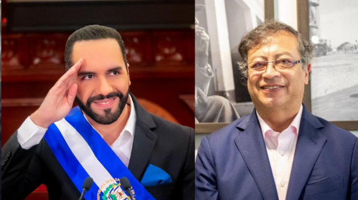 Nayib Bukele, presidente de El Salvador; y Gustavo Pero, mandatario de Colombia, mantuvieron una disputa en Twitter. Fotos: Cortesía.