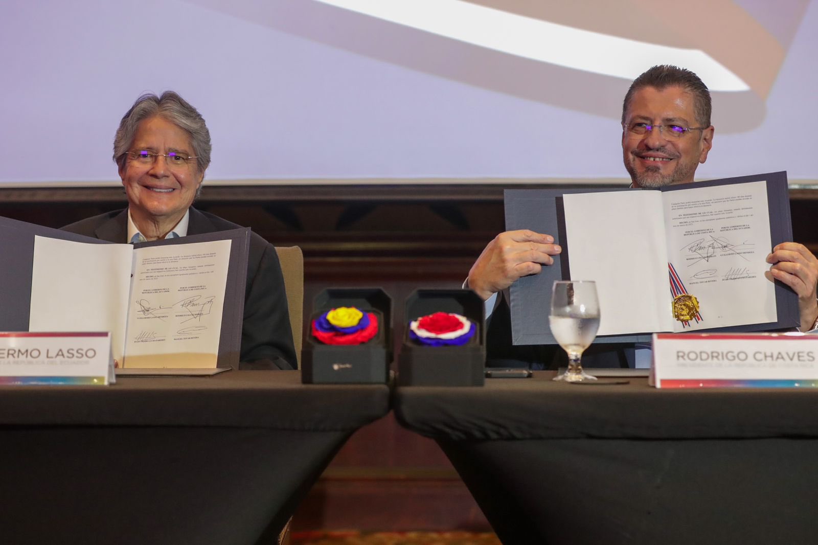 Ecuador y Costa Rica firman acuerdo comercial de última generación. Foto: Twitter de Guillermo Lasso.