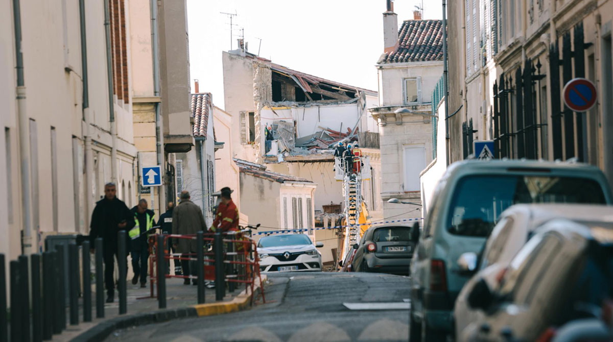 Las autoridades en Francia señalaron que el edificio colapsó por una explosión, en Marsella. Foto: EFE