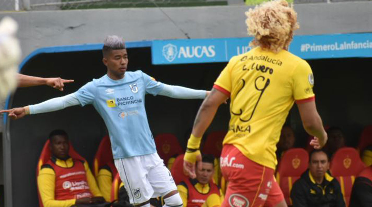 Aucas y Universidad Católica jugaron en Quito el 19 de marzo del 2023. Foto: @UCatolicaEC
