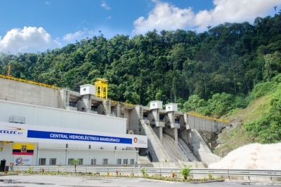 La central hidroeléctrica Manduriacu está ubicada en los límites de Imbabura y Pichincha. Foto: Celec EP