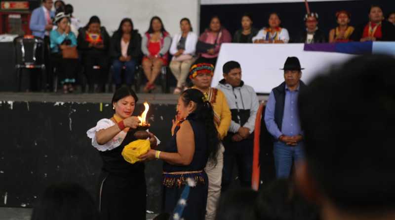 Reunión de las mujeres de la CONAIE. Foto: Julio Estrella / EL COMERCIO