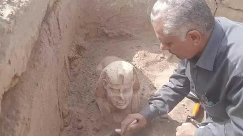 La esfinge está tan bien conservada que el doctor Mamdouh Damati la calificó como “magnífica”. Foto: Ministerio de Turismo y Antiguedades de Egipto