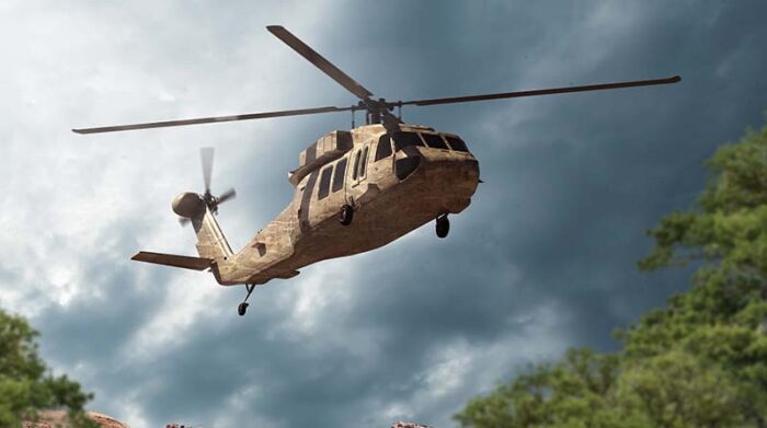 Imagen referencial. Un helicóptero del Ejército de Colombia cayó y todos sus ocuántes fallecieron. Foto: Freepik