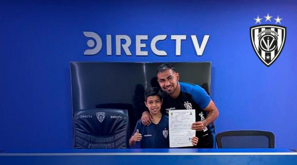 Junior Sornoza junto con su hijo Mathias que se incorporó a las formativas de Independiente del Valle. Foto: Twitter @IDV_EC.
