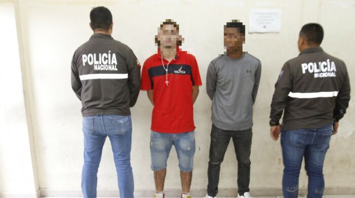 Se presume que los dos detenidos hacen parte de un grupo delictivo. Foto:: Policía Nacional