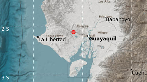 Un sismo se registró en la provincia del Guayas en horas de la madrugada de este miércoles, 15 de marzo. Foto: Twitter