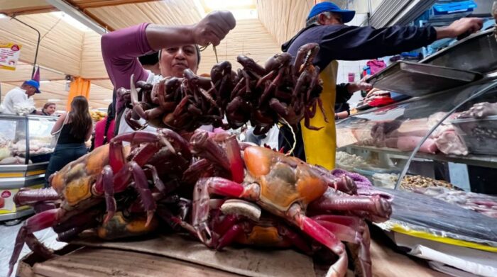 En ese mercado Iñaquito media docena de puestos ya ofrecen cangrejos a los visitantes. Foto: Patricio Terán / EL COMERCIO