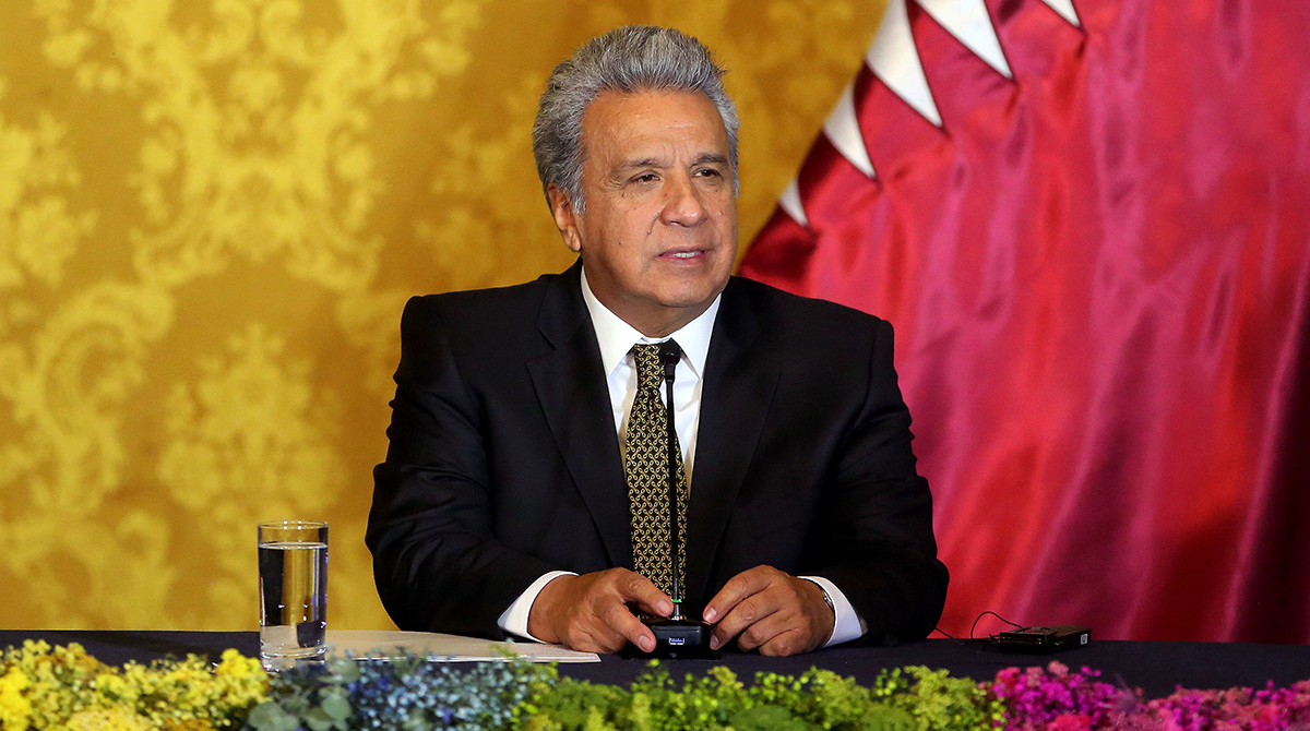 Foto de Lenín Moreno en 2018 cuando era Presidente de la República. Foto: Flickr
