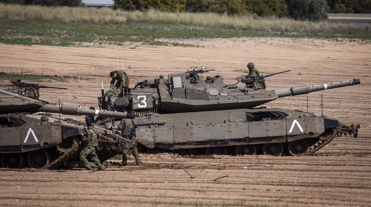 Carro de combate del Ejército de Israel llegando a la Franja de Gaza. Foto: Europa Press
