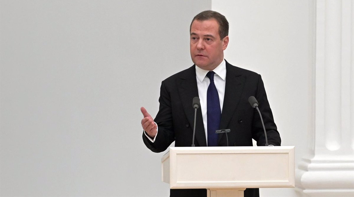 El vicepresidente del Consejo de Seguridad de Rusia, Dimitri Medvedev, advierte advierte de un peligro por el suministro de armas a Ucrania. Foto: Europa Press