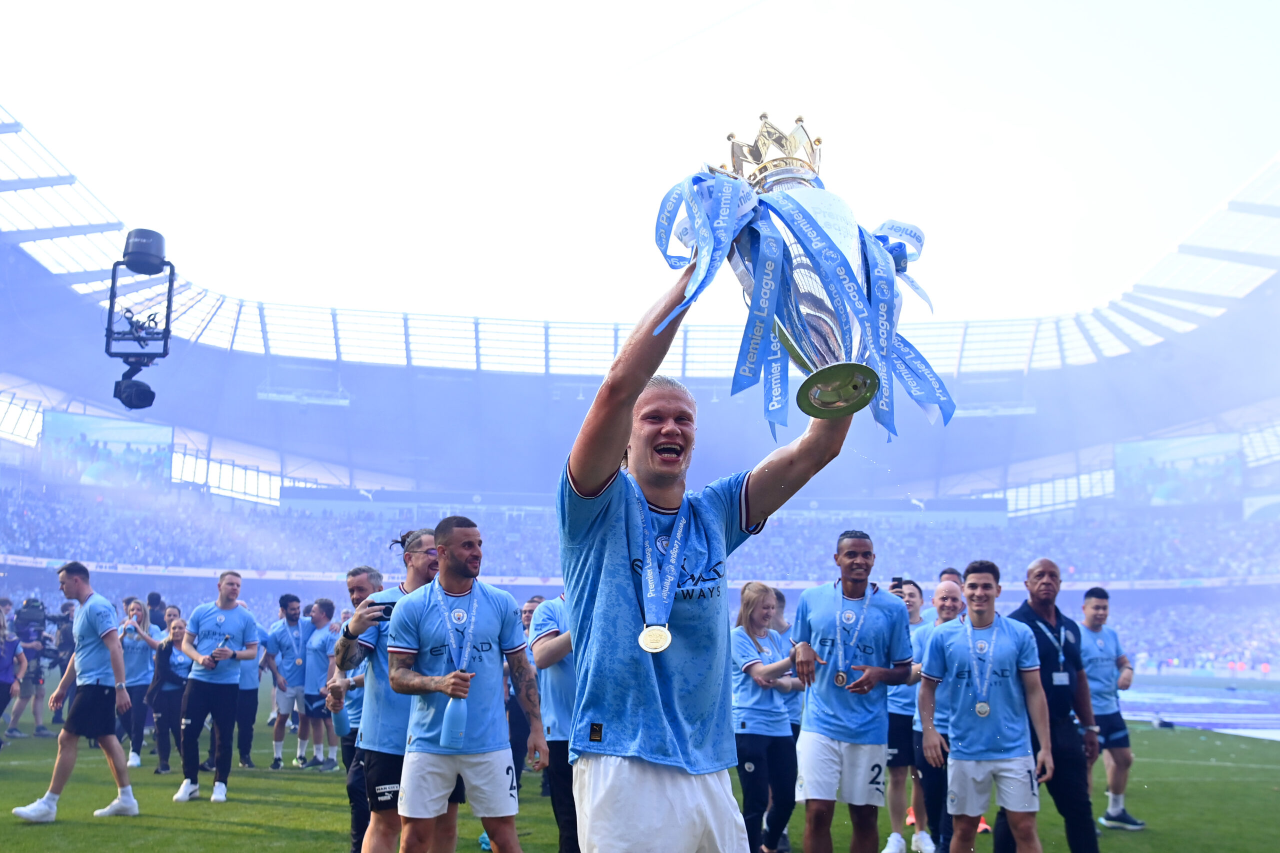 Manchester City festeja el campeonato de la Premier League. Foto: Manchester City