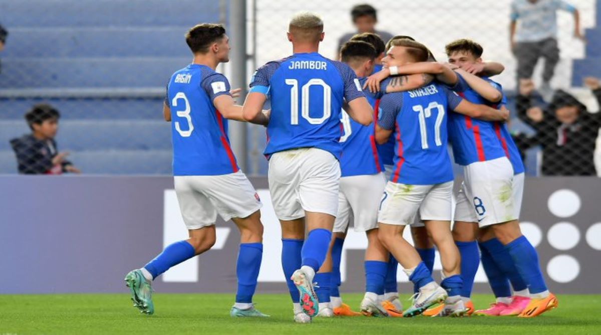 Los jugadores de la Selección Sub-20 de Eslovaquia celebran uno de de los goles que le anotaron a Fiyi, en el Mundial Sub-20. Foto: FIFA