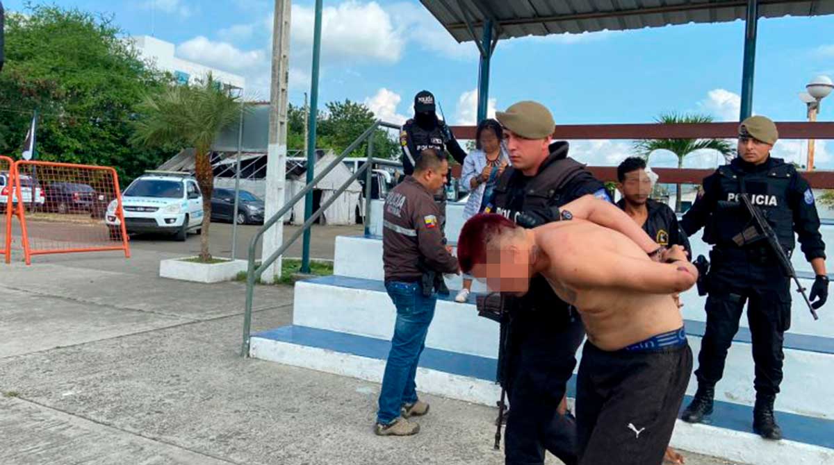 Los cuatro detenidos que participaron en un intento de sicariato en Portoviejo son de la provincia de los Ríos. Foto: El Diario de Manabí