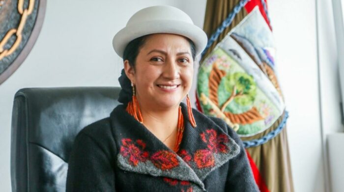 Diana Caiza inició su período municipal el 15 de mayo de 2023. Foto: Gad Municipal de Ambato