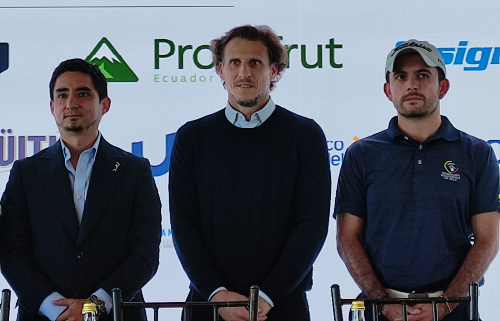Diego Forlán (centro) disputará el PGA Tour Latinoamérica en Quito. Foto: Paulo Álvarez / EL COMERCIO