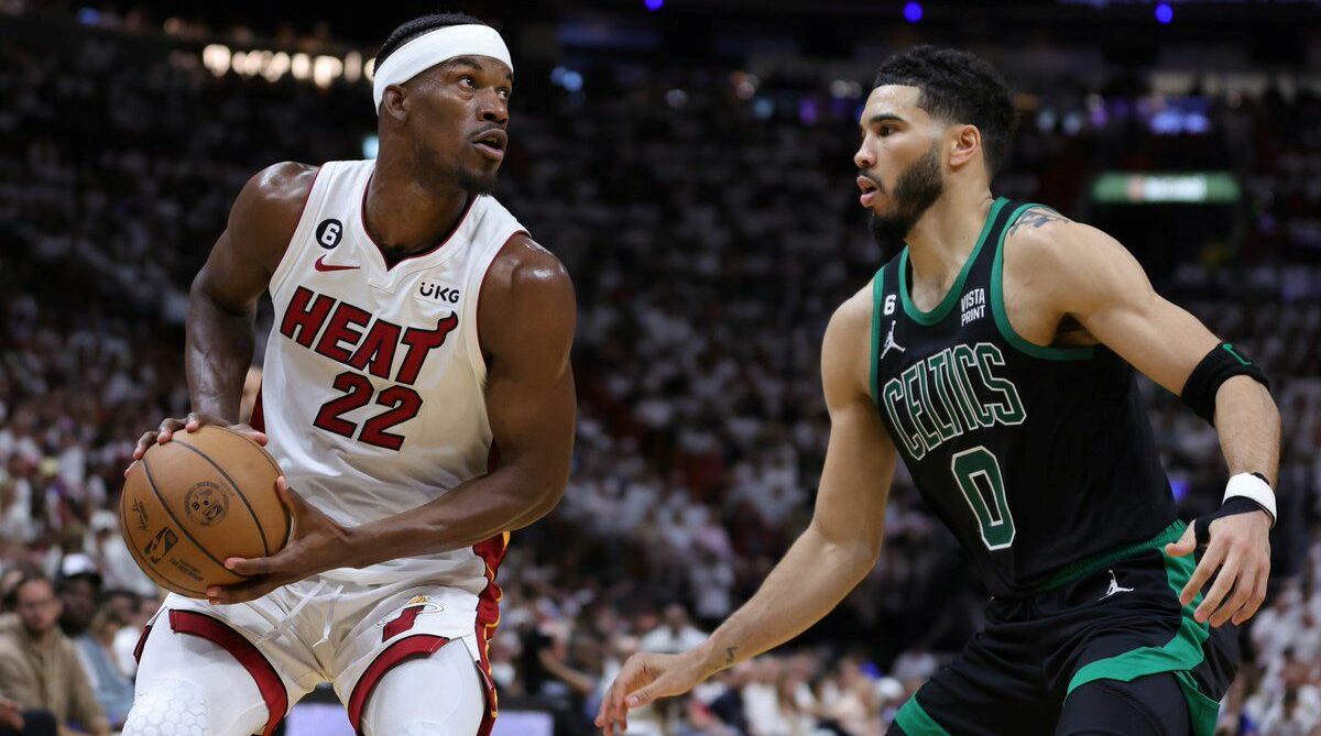 Boston Celtics y Miami Heat se enfrentaron en las finales de Conferencia de la NBA el 29 de mayo de 2023. Foto: @NBALatam