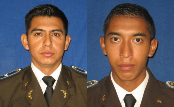 Los cabos segundos Christian Ortiz (i)  y Jorge Miguel Tama fueron compañeros de promoción. Fotos:  Policía Nacional
