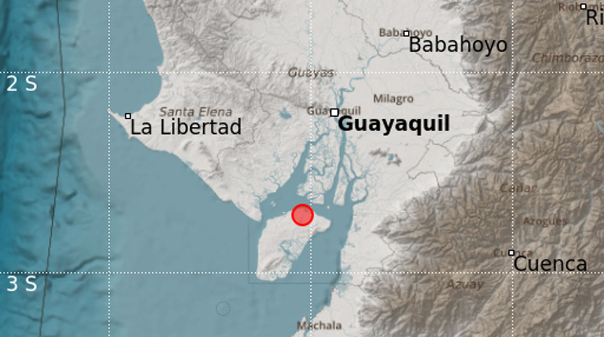 El sismo de 4.5 se localizó en Playas, provincia del Guayas, Costa del Ecuador. Foto: Twitter IG