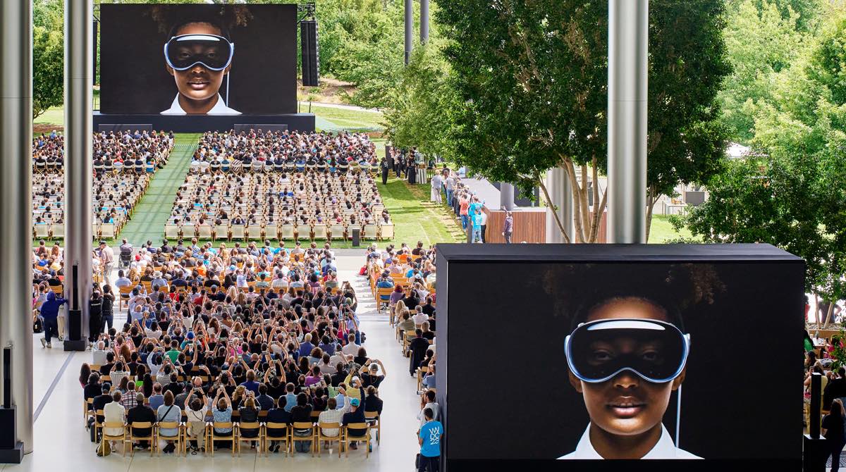 En la Conferencia de Desarrolladores 2023 que realiza en Cupertino se presentaron las Apple Vision Pro. Foto: Cortesía Apple