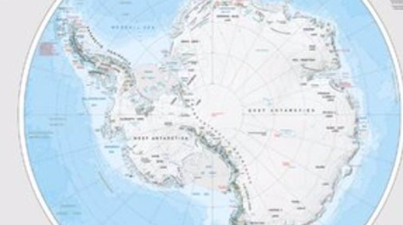 Imagen de la nueva edición del mapa de regiones polares, editado por el British Antarctic Survey. Foto: Europa Press