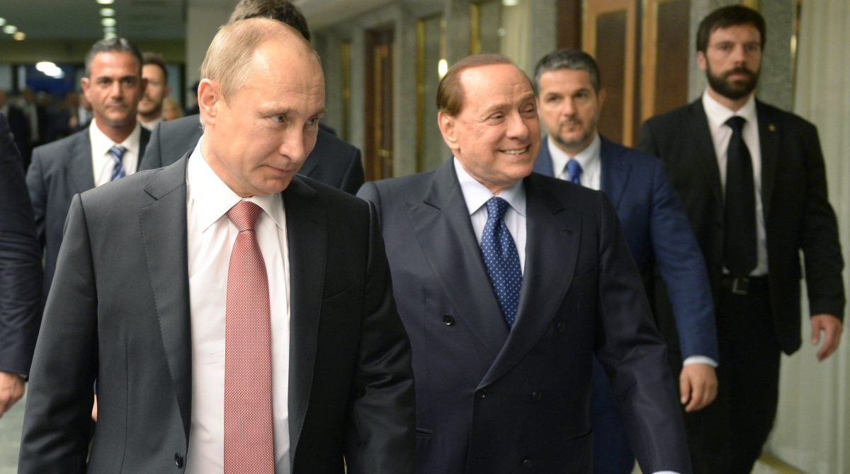 Vladimir Putin y Silvio Berlusconi, durante un encuentro en Roma. Foto: EFE