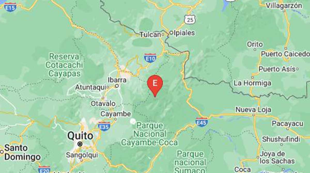Uno de los sismos registrados fue en Ibarra y tuvo una magnitud de 3.8 grados en la escala de Richter. Foto: Twitter