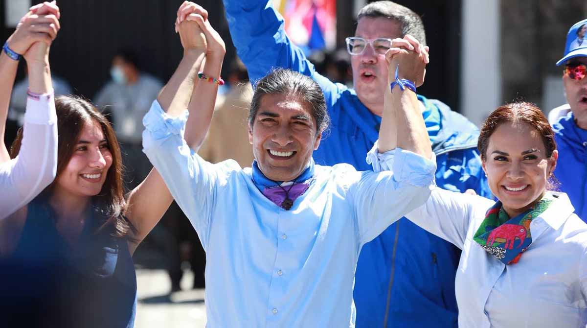 Yaku Pérez y Nory Pineda aceptaron su candidatura a la Presidencia y Vicepresidencia de Ecuador este lunes, 12 de junio de 2023. Foto: Twitter CNE
