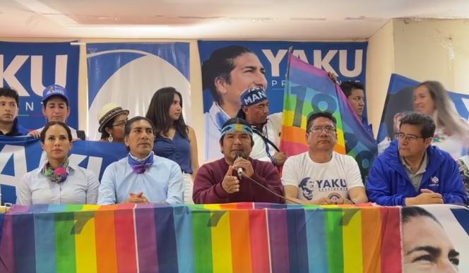 Pachakutik se suma a las organizaciones que auspician la precandidatura presidencial de Yaku Pérez. Foto: Captura.